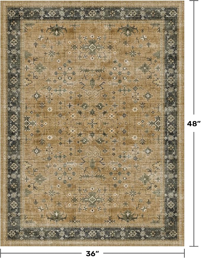 Traditional Washable 3x4 Entry Rug, Mudroom Indoor Entrance Door Mat, Non-Slip - Image 2
