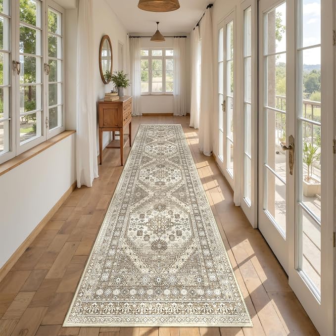 Runner Rug 2x10, Vintage Washable Rugs - Image 3