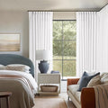 White Pinch Pleated Extra Wide Linen Curtains W60xL84 Inches Long | Linen Blend by Twodrapes