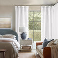 Snow White Pinch Pleated Linen 108 Inch Curtains 60 Inch Width | Linen Blend by Twodrapes