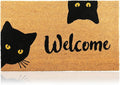 Coir Welcome Mat, Welcome Cats, 17 x 29 in | 100% Natural Coir, Anti-Shedding by AmaruDoorMats