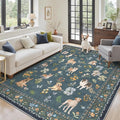 Soalmost Dog 5x7 Area Rugs for Living Room, Washable Soft Rug Navy Blue | by Soalmost