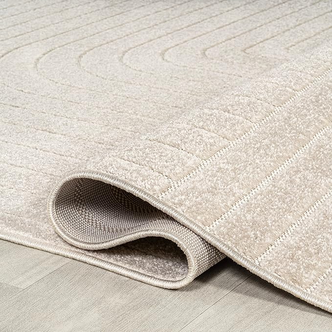 Eyely NCS101A-13 Scandinavian Odense Minimalist Angle Geometric Indoor Rug, Pet Friendly, Non-Shedding, Stain Resistant, Easy-Cleaning, Ivory/Cream, 10 ft. x 13 ft., Indoor/Outdoor, Area Rug
