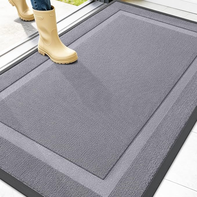 OLANLY Front Door Mat Outside 47x32, All-Season Heavy-Duty Rubber Doormat | by OLANLY
