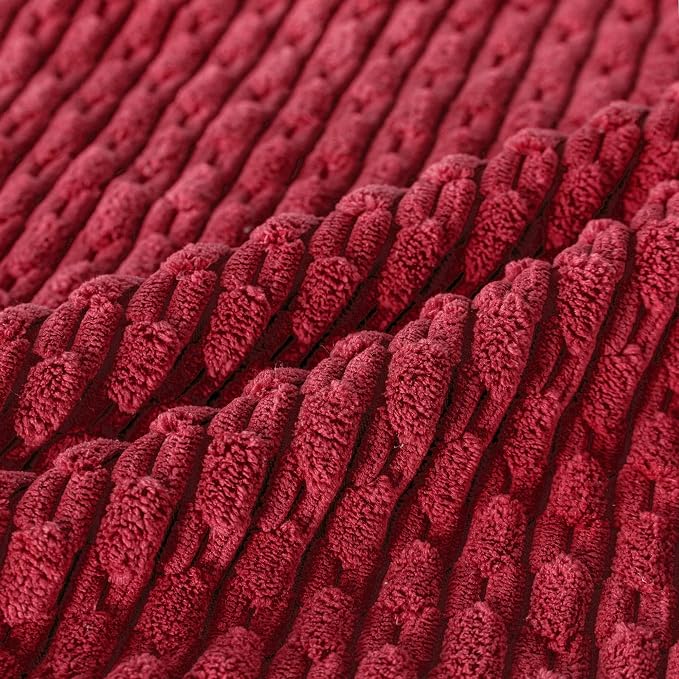 Set of 4 Burgundy Decorative Throw Pillow Covers 18x18 Inch Corduroy Pillow - Image 5