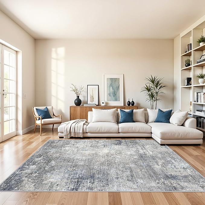 7x9 Washable Living Room Rug by BYYVOORugsforYourHome