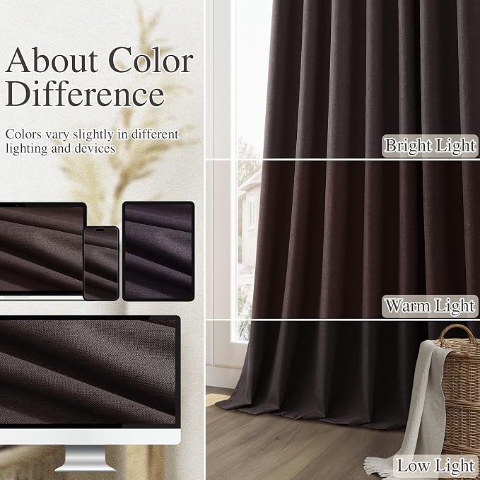 100% Blackout Curtains 84 Inch Length 2 Panels Set - Image 7