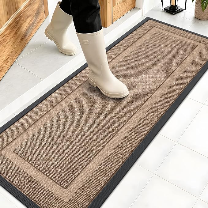 OLANLY Front Door Mat Outside 47x17, All-Season Heavy-Duty Rubber Doormat | by OLANLY