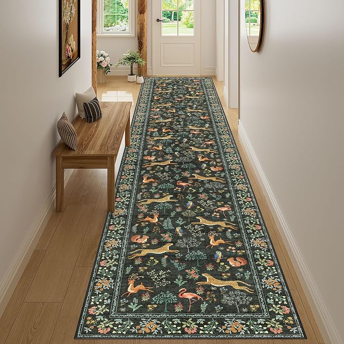 DUKINO 2.6x14 Runner Rug for Hallway, Washable Animal Rug Non Slip, Low Pile - Image 6