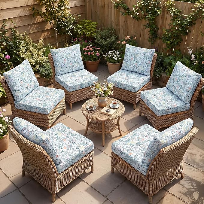 12Pcs Patio Cushion Covers Stretch Outdoor Furniture Protector Slipcovers | - Image 6