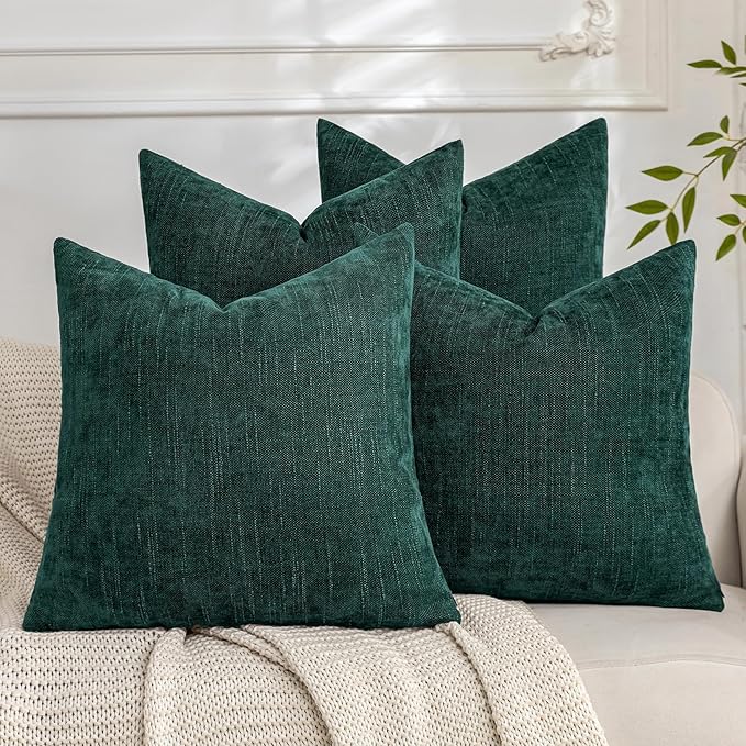 Set of 4 Soft Textured Decorative Throw Pillow Covers 20x20 Inch Cozy Farmhouse by Cozoomy