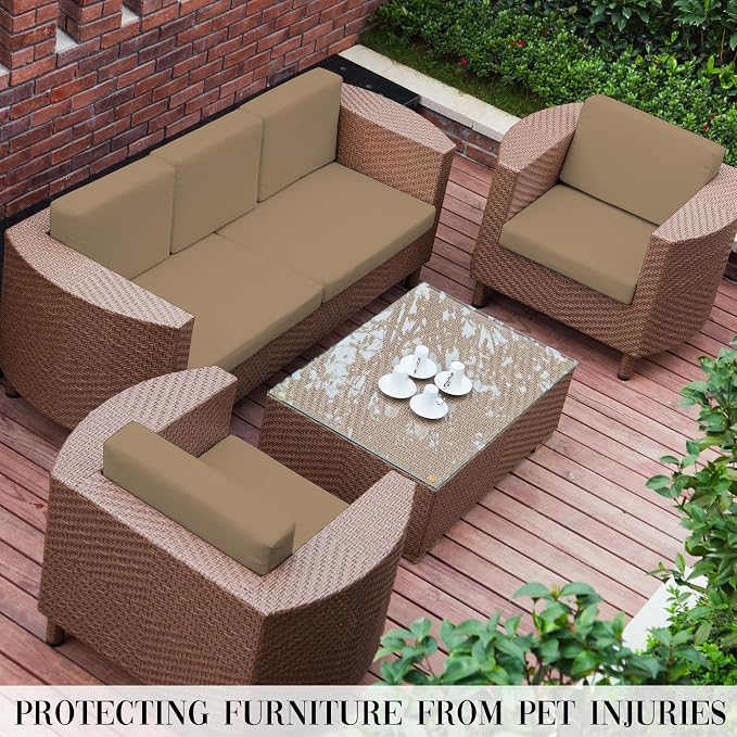 8PCS Patio Cushion Covers.Patio Furniture Couch SeatSlipcovers | Washable - Image 6