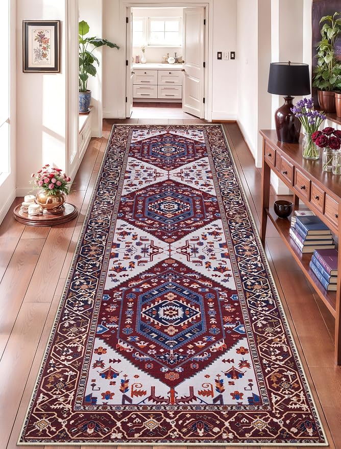 SERISSA 2'6"x10' Washable Non Slip Boho Runner Rug by SERISSAHomeDecorCollection