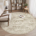 Soalmost 6x6 Brown Round Rug 6ft Circle Living Room Area Rugs Non-Slip | by Soalmost
