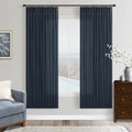 Pinch Pleat Linen Dark Blue Linen Light Filtering Curtains 72 Inch 2 Panels | by Twodrapes