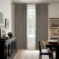 Taupe Grey Pleated Linen Blackout 80 Inch Curtains by Twodrapes
