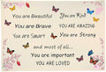 You are Beautiful-Girls Nursery Rectangular Canvas Banner-Flag Wall Sign for Girl Kids-Baby Room Nursery Above Crib Bedroom Dorm Wall Decor- Baby Growth Stuff-Baby Shower Birthday Christmas Gift