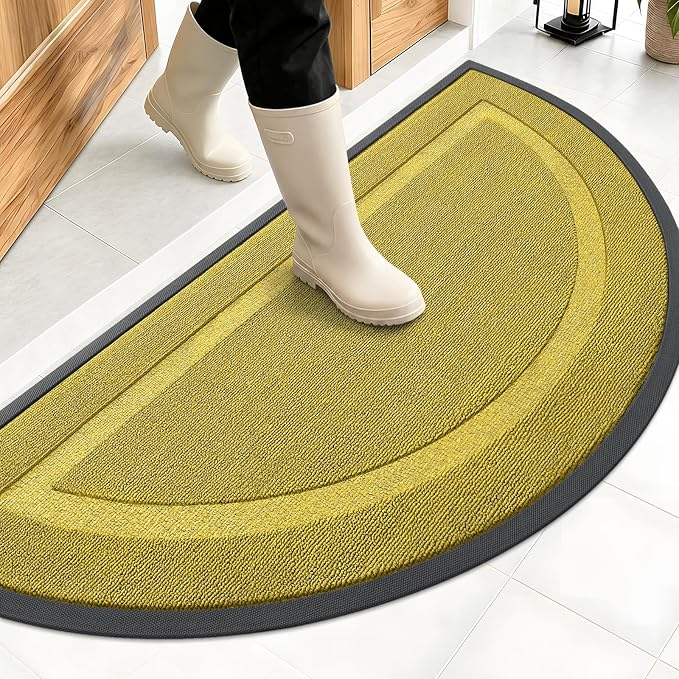 OLANLY Half Circle Front Door Mat Outside 47x23 All-Season Rubber Doormat | by OLANLY