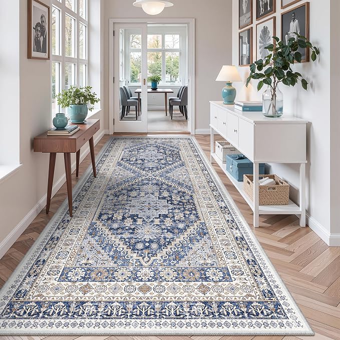 4x10 Runner Rug Non Slip, Washable Hallway Runner Rug, Nursery Room, Soft - Image 3