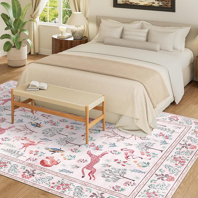 DUKINO 5x7 Area Rugs, Washable Animal Rug - Image 4