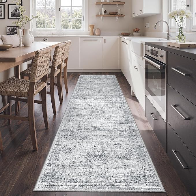 2'6 x 8' Runner Rug Non Slip, Washable Kitchen Rugs, Nursery Room, Soft Runner by Restydon