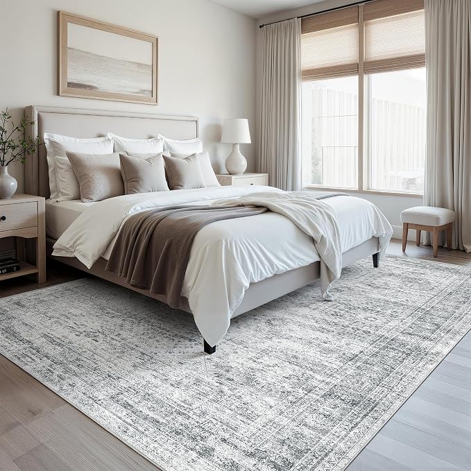 Soalmost Washable Area Rug 8x10 Large Soft Grey Rugs - Image 5