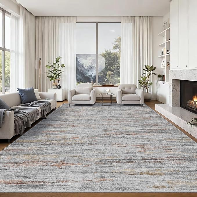 8x10 Area Rugs for Living Room, Modern Abstract Non-Slip Backing Washable Rugs - Image 8