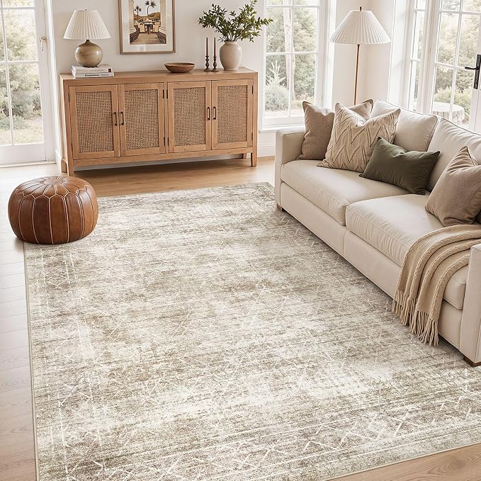 cotiled 6x9 Area Rugs for Living Room: Boho Washable Rug for Dining Room | by COTILED