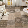 UERMEI 5x7 Area Rug for Living Room, Washable Brown Modern Geometric Patchwork by UERMEI