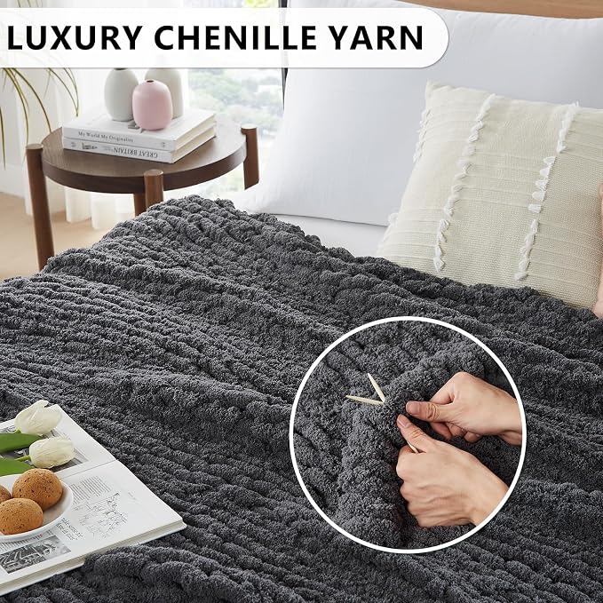 L'AGRATY Chunky Knit Throw Blanket - Image 3