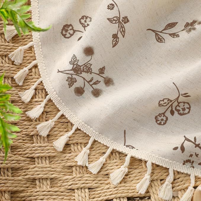 Boho Floral 100% Blackout Curtains 84 Inch 2 Panels Brown | Farmhouse Vintage - Image 5