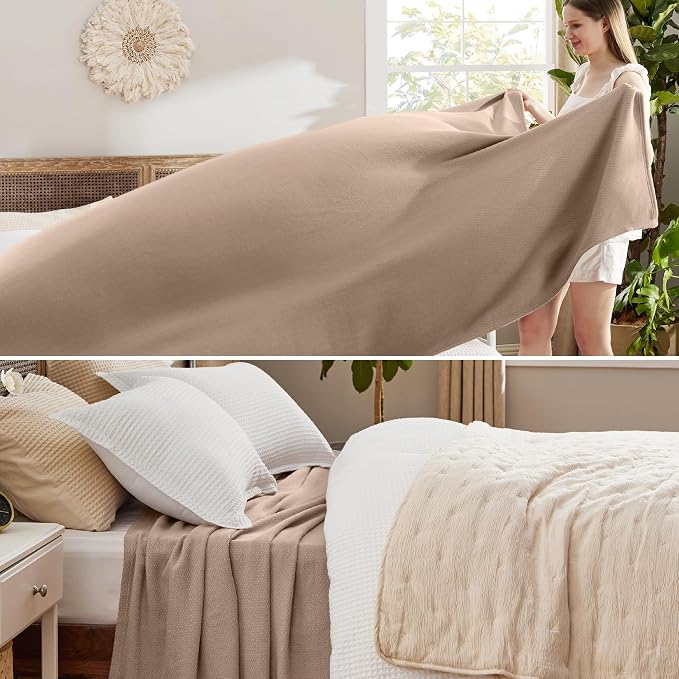 Bedsure GentleSoft 100% Cotton Blanket Queen Size - Image 4