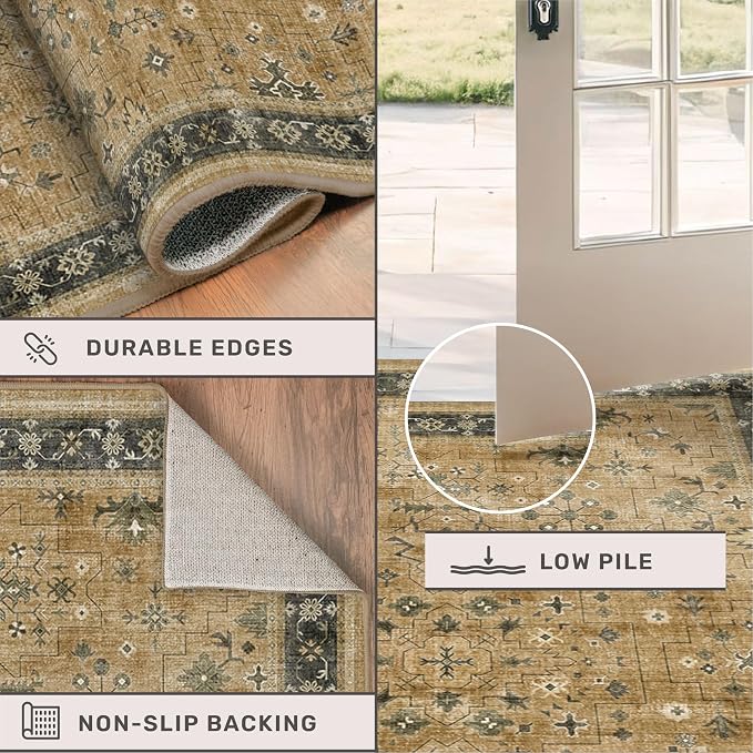 Vintage Taupe Sage 10x12 Rug for Living Room - Image 5