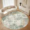 LOONGRUG Round Rug 8x8 Washable Large Neutral Modern Circle Rugs Green | by LOONGRUG