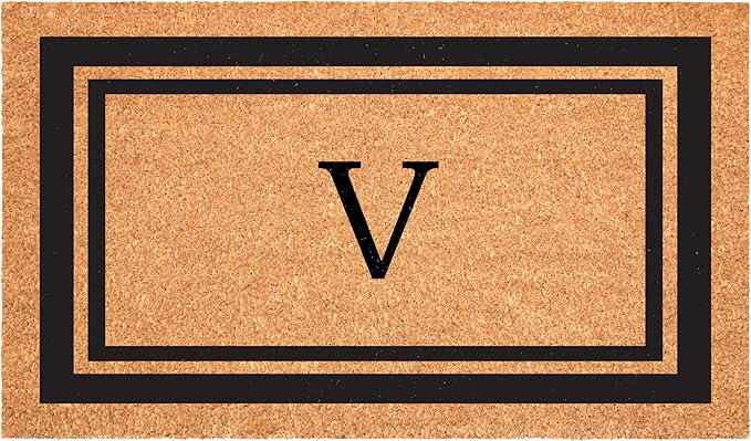 Calloway Mills 152962436V Black Border 24" x 36" Monogram Doormat by Callowaymills