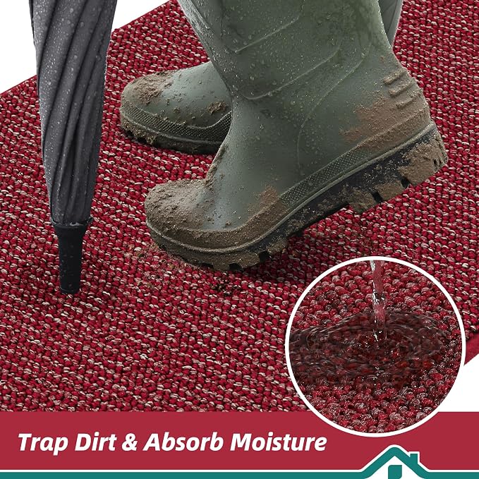 BEQHAUSE Dirt Trapper Door Mat 24" x 36", Non-Slip Washable Doormats, Low - Image 3