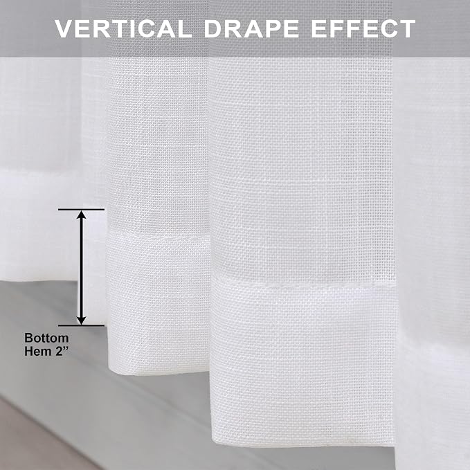 Pitalk White Sheer Curtains 80 Inch Length - Image 8