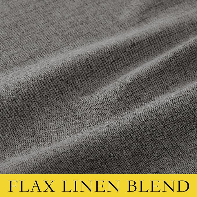 NICETOWN Grizzle Gray Linen 100% Blackout Curtains - Image 9