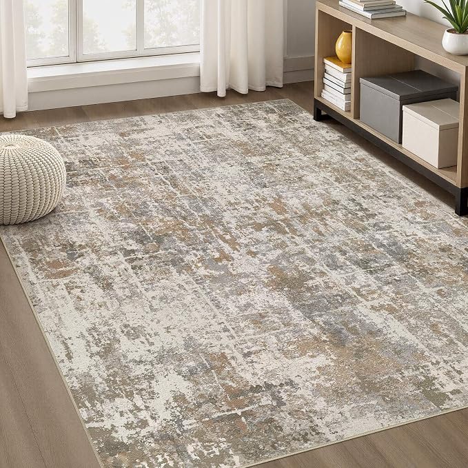 DMOYEST Area Rug Living Room Rugs 5x7 Washable Abstract Carpet | Neutral Modern by DMOYEST