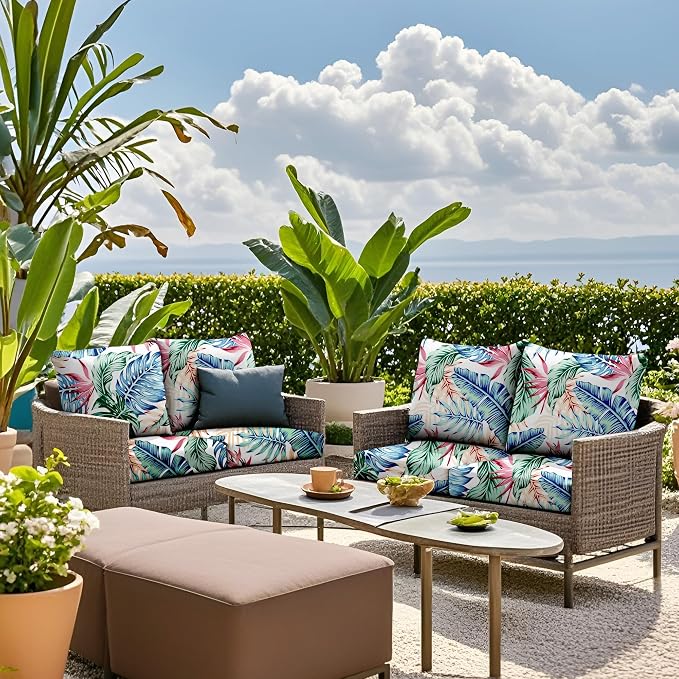 8PCS Patio Cushion Covers.Patio Furniture Couch SeatSlipcovers | Washable - Image 6