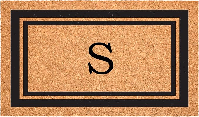 Calloway Mills 152962436S Black Border 24" x 36" Monogram Doormat by Callowaymills