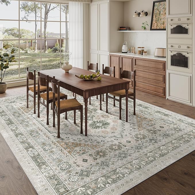 8x10 Area Rugs for Living Room, Large Washable Rug, Dining Room, Low Pile - Image 8