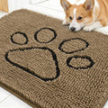OLANLY Dog Door Mat for Muddy Paws 30x20, Paw Print Design Chenille Mud Mat | by OLANLY