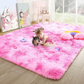 4x6 Tie-Dyed Pink Fluffy Soft Area Rug Non-Slip by ModernHomeDecor