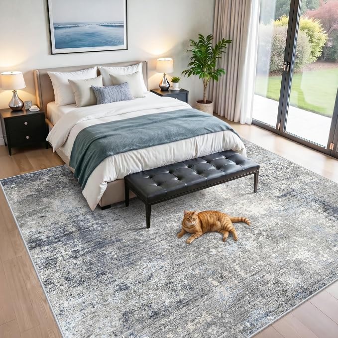 12x12 Square Area Rug for Living Room, Washable Modern Rug, square rooms - Image 3