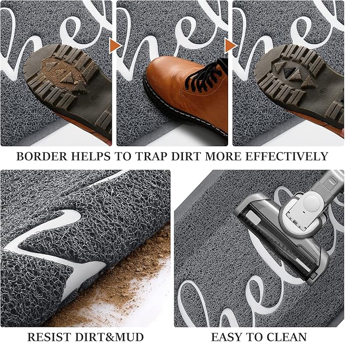 Door Mat Welcome Mat Floor Mat for Entryway, High Traffic Areas | Low Profile - Image 5
