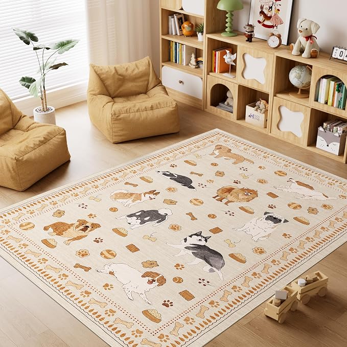DUKINO 4x6 Area Rug, Washable Dog Rug - Image 3