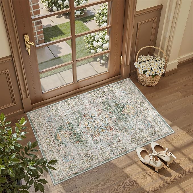 Madane Washable Area Rug 2x3 Small Entryway Rugs Non-Slip, Low Pile Floor Carpet - Image 4