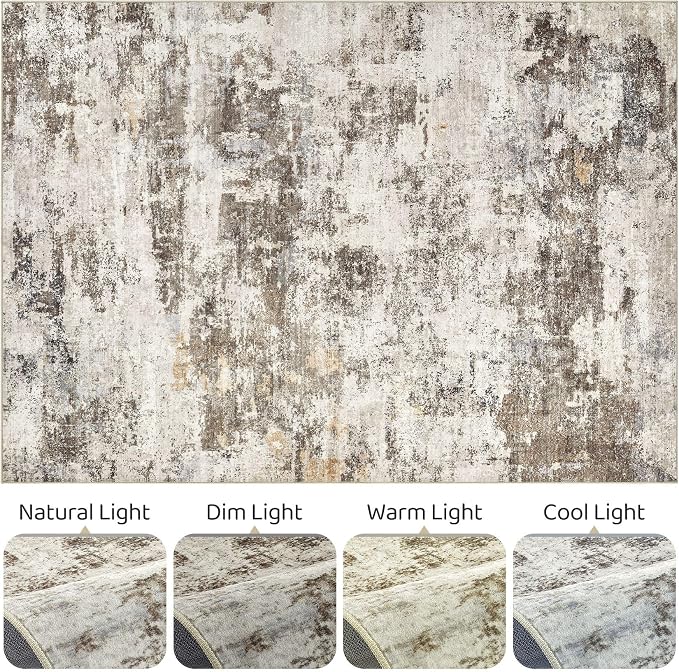LOONGRUG 8x10 Area Rugs Washable Large Neutral Modern Living Room Rug | - Image 9
