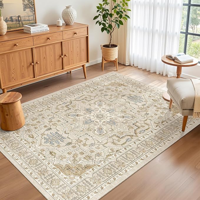 Madane Area Rug 4x6 Washable Rugs Vintage by Madane